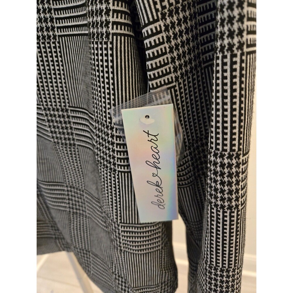 ​Derek Heart NEW Plaid Blazer L Womens Hoodie Insert Jacket Check Pattern Large - Picture 3 of 13